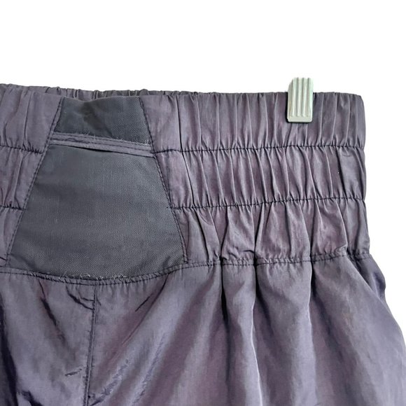 FREE PEOPLE THE WAY HOME SHORTS BLUE MEDIUM HIGH WAISTED NYLON SMOCKED WAISTBAND - Picture 4 of 8